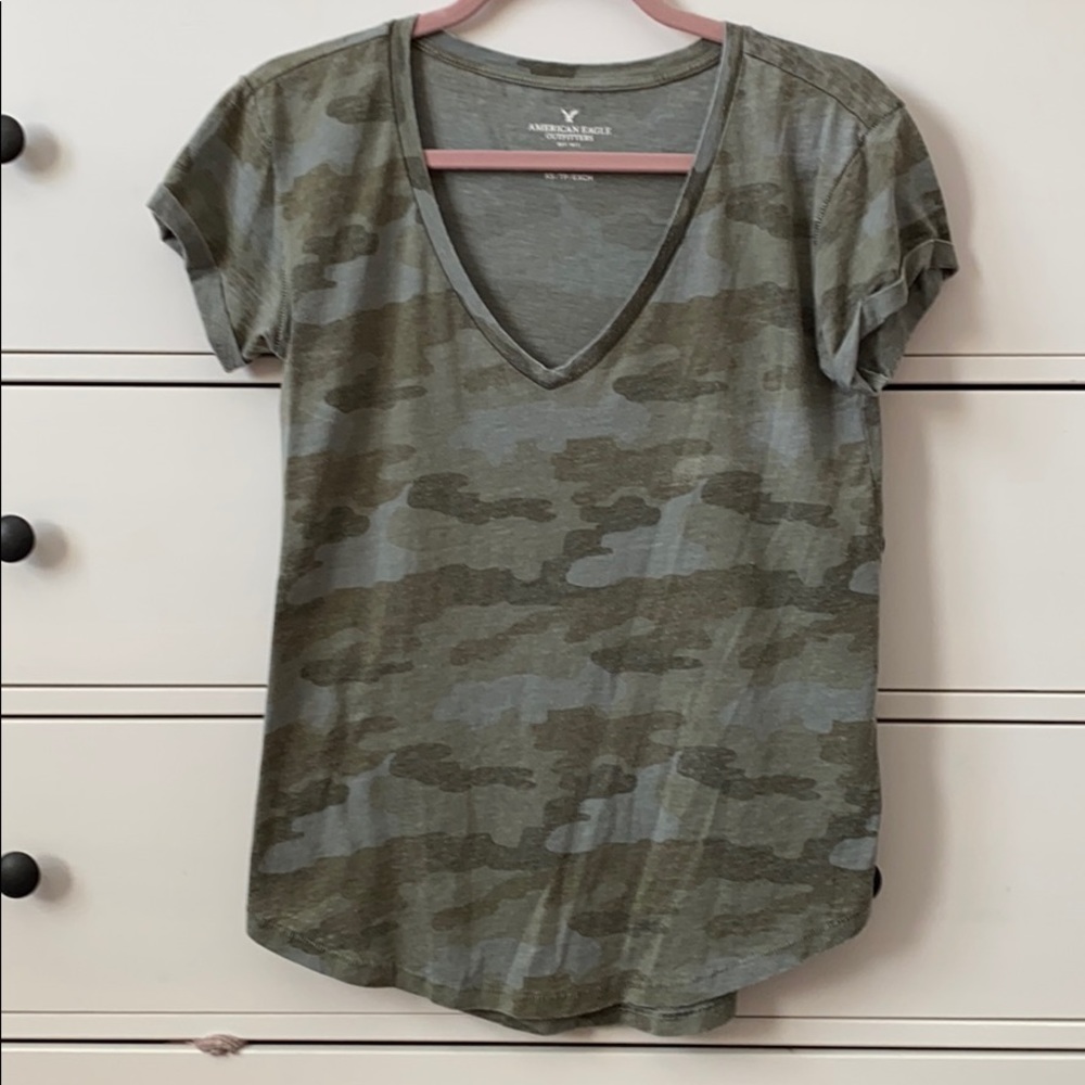 Camo vneck t-shirt